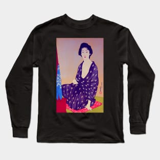 "Woman in a Summer Garment" by Hashiguchi Goyo (1920) TECHNICOLOR REMASTERED Long Sleeve T-Shirt